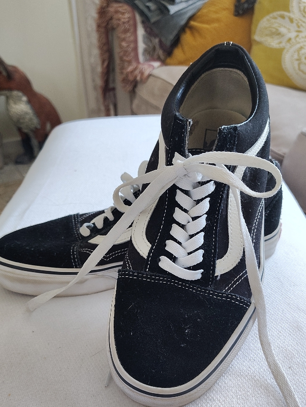 Vans Black and White Men’s High-Top Skate Sneakers